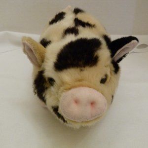 Miyoni Tots By Aurora Plush 9" Cute Stuffed Spotted Pig White Black